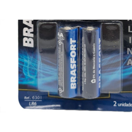 Pilha Brasfort Alc Pequena Aa C/02 Pilha Brasfort Alc Pequena Aa C/02
