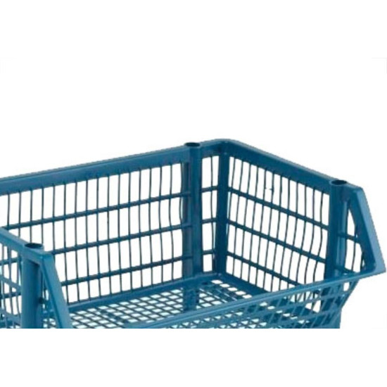 Cesto Plastico Azul.Md 57 X 27 X 41 - Kit C/12 PC