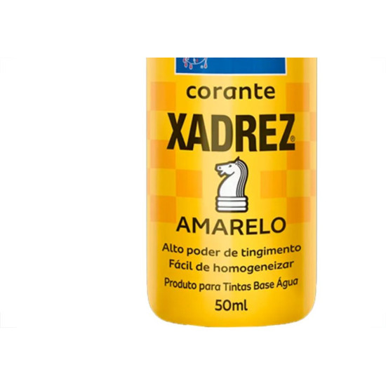 Corante Xadrez Amarelo 50 Ml - Kit C/12 PC Corante Xadrez Amarelo 50 Ml - Kit C/12 PC