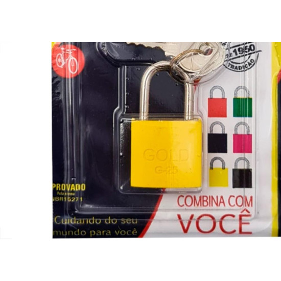 Cadeado Gold Color 25 Amarelo Cadeado Gold Color 25 Amarelo