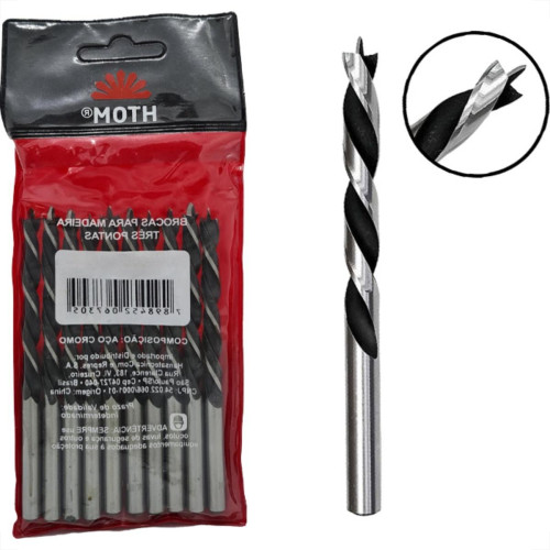 Broca Aco Carbono 3 Ponta Htom 04Mm - Kit C/10 PC Broca Aco Carbono 3 Ponta Htom 04Mm - Kit C/10 PC