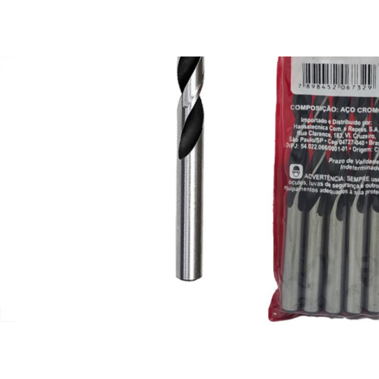 Broca Aco Carbono 3 Ponta Htom 08Mm - Kit C/5 PC Broca Aco Carbono 3 Ponta Htom 08Mm - Kit C/5 PC