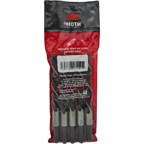 Broca Aco Carbono 3 Ponta Htom 14Mm - Kit C/5 PC Broca Aco Carbono 3 Ponta Htom 14Mm - Kit C/5 PC