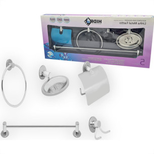 Kit Aces.P/Wc Hidrolar Inox 5Pc
