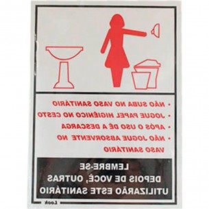 Placa Sinalizacao 15X20 San.Educativo F - Kit C/5 CA Placa Sinalizacao 15X20 San.Educativo F - Kit C/5 CA