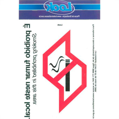 Placa Sinalizacao 20X25 P.Fumar C/Lei - Kit C/5 CA Placa Sinalizacao 20X25 P.Fumar C/Lei - Kit C/5 CA