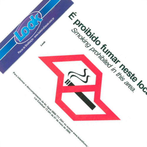 Placa Sinalizacao 20X25 P.Fumar C/Lei - Kit C/5 CA Placa Sinalizacao 20X25 P.Fumar C/Lei - Kit C/5 CA
