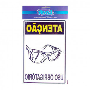 Placa Sinalizacao 20X30 Epi Oculos Seg . / Kit C/ 5 Cartelas