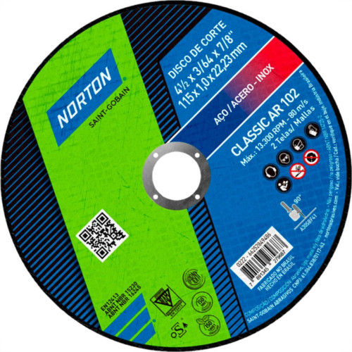 Disco Nort.Inox 4.1/2X1,0X7/8 Class