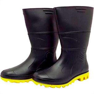 Bota Pvc Preta Solado Amar.Rca 39