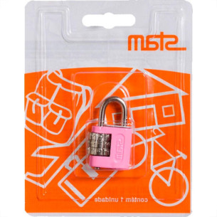 Cadeado C/Segredo Stam 25Mm Cart.Rosa