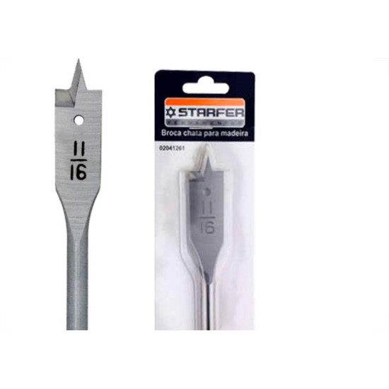 Broca Chata P/ Madeira F11/16 Starfer Broca Chata P/ Madeira F11/16 Starfer