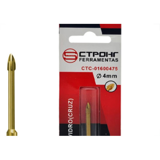 Broca P/Vidro Ctpohr 04Mm Cruz Sext Broca P/Vidro Ctpohr 04Mm Cruz Sext