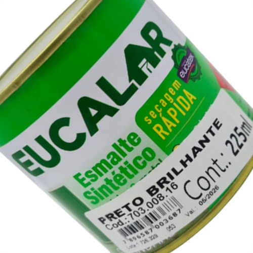 Esmalte Sintetico Eucalar 1/16 = (225ml) Preto Esmalte Sintetico Eucalar 1/16 = (225ml) Preto