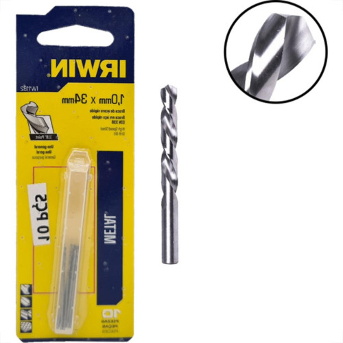 Broca Aco Rapido Irwin 1,0Mm - Kit C/10 PC Broca Aco Rapido Irwin 1,0Mm - Kit C/10 PC
