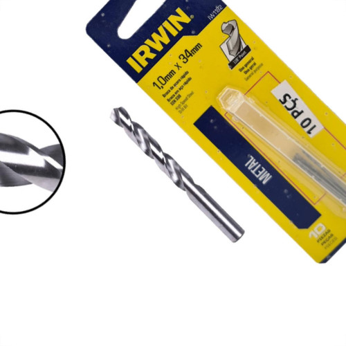 Broca Aco Rapido Irwin 1,0Mm - Kit C/10 PC Broca Aco Rapido Irwin 1,0Mm - Kit C/10 PC