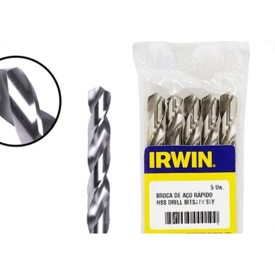 Broca Aco Rapido Irwin 9,0Mm - Kit C/5 PC Broca Aco Rapido Irwin 9,0Mm - Kit C/5 PC