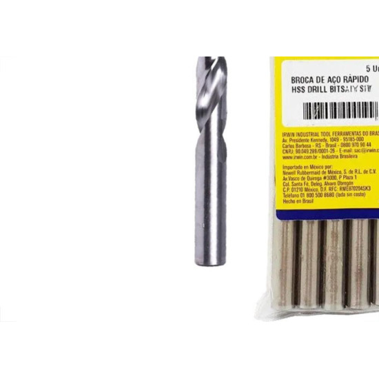 Broca Aco Rapido Irwin 11,0Mm - Kit C/5 PC Broca Aco Rapido Irwin 11,0Mm - Kit C/5 PC