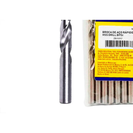 Broca Aco Rapido Irwin D 3/32 - Kit C/10 PC Broca Aco Rapido Irwin D 3/32 - Kit C/10 PC