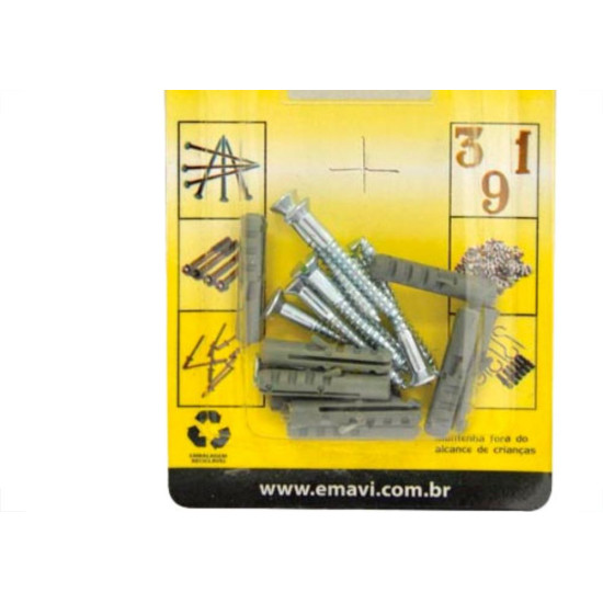 Cartela Emavi Parafuso C/Bucha 05 C/09 Cartela Emavi Parafuso C/Bucha 05 C/09