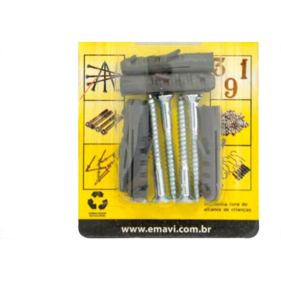 Cartela Emavi Parafuso C/Bucha 10 C/03 Cartela Emavi Parafuso C/Bucha 10 C/03