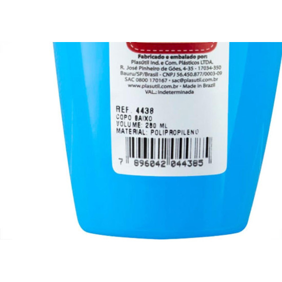 Copo Plasutil Baixo 280Ml -4438 Copo Plasutil Baixo 280Ml -4438