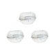 Kit C/3 - Luminaria Tartaruga Ferro/Vidro Branco Jr Ilum
