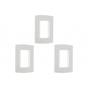 Kit C/3 - Espelho Placa Peesa Alfa P1503 4X2 3Modulo Branco