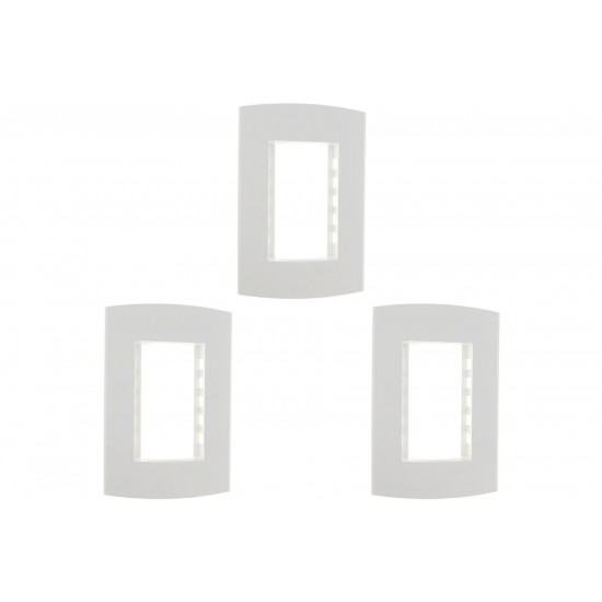 Kit C/3 - Espelho Placa Peesa Alfa P1503 4X2 3Modulo Branco