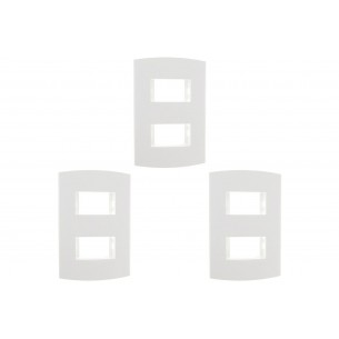 Kit C/3 - Espelho Placa Peesa Alfa P1504 4X2 2Modulo Dist...