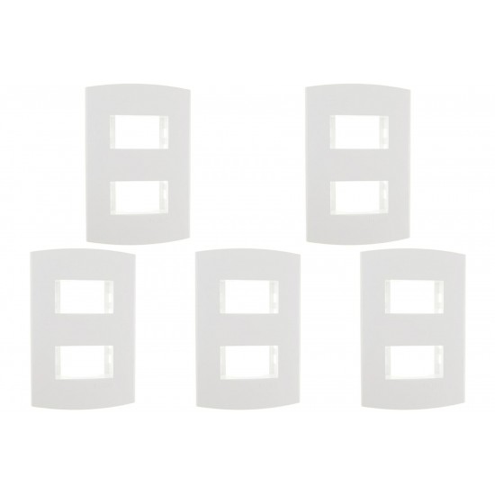 Kit C/5 - Espelho Placa Peesa Alfa P1504 4X2 2Modulo Dist... Kit C/5 - Espelho Placa Peesa Alfa P1504 4X2 2Modulo Dist...
