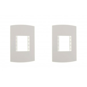 Kit C/2 - Espelho Placa Peesa Alfa P1505 4X2 2Modulo Branco