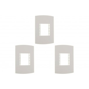 Kit C/3 - Espelho Placa Peesa Alfa P1505 4X2 2Modulo Branco