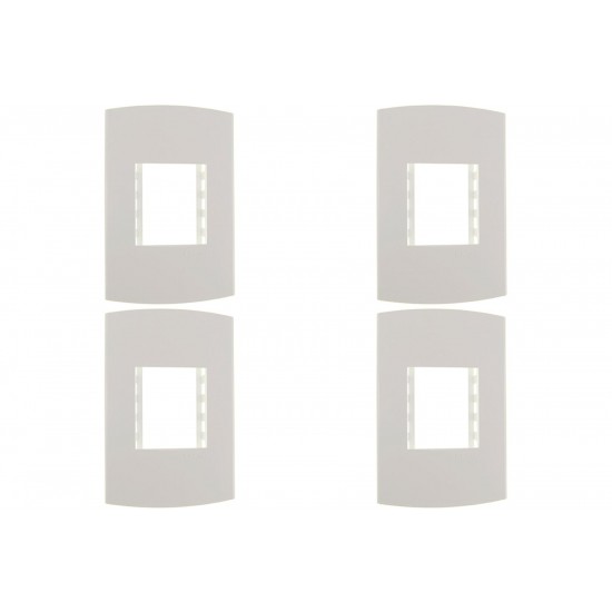 Kit C/4 - Espelho Placa Peesa Alfa P1505 4X2 2Modulo Branco