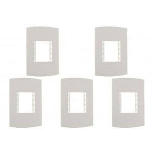 Kit C/5 - Espelho Placa Peesa Alfa P1505 4X2 2Modulo Branco