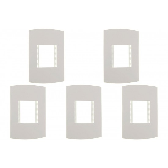 Kit C/5 - Espelho Placa Peesa Alfa P1505 4X2 2Modulo Branco Kit C/5 - Espelho Placa Peesa Alfa P1505 4X2 2Modulo Branco
