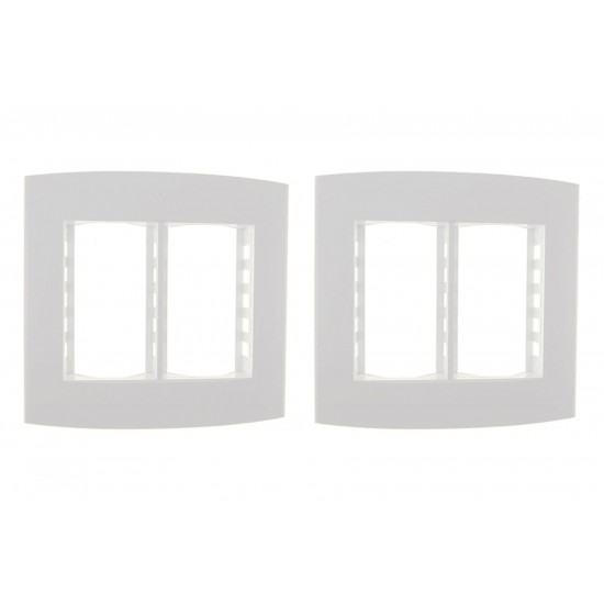 Kit C/2 - Espelho Placa Peesa Alfa P1533 4X4 6Modulo Branco