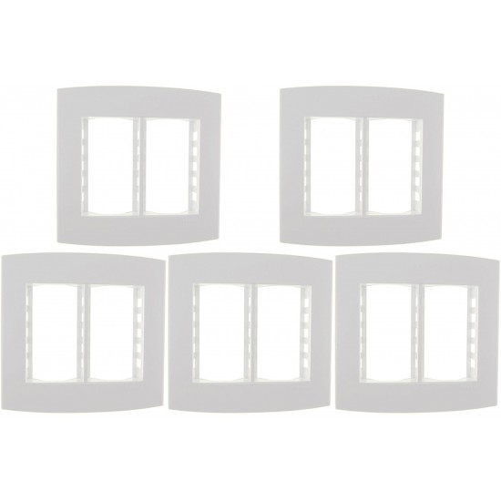 Kit C/5 - Espelho Placa Peesa Alfa P1533 4X4 6Modulo Branco