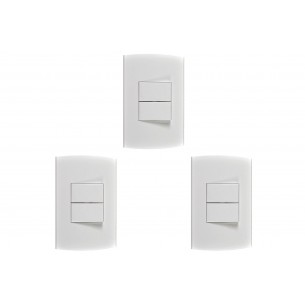 Kit C/3 - Conjunto Peesa Alfa 1505A 2 interruptores Simpl...