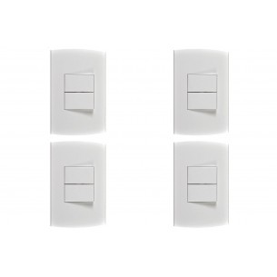 Kit C/4 - Conjunto Peesa Alfa 1505A 2 interruptores Simpl...
