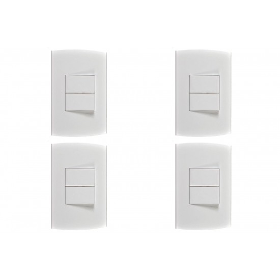 Kit C/4 - Conjunto Peesa Alfa 1505A 2 interruptores Simpl...