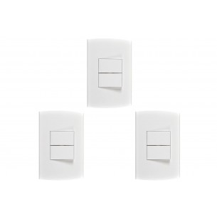 Kit C/3 - Conjunto Peesa Alfa 1505B 2 interruptores Paral...