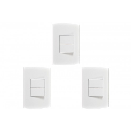 Kit C/3 - Conjunto Peesa Alfa 1505B 2 interruptores Paral...