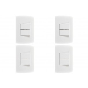 Kit C/4 - Conjunto Peesa Alfa 1505B 2 interruptores Paral...