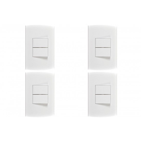 Kit C/4 - Conjunto Peesa Alfa 1505B 2 interruptores Paral...