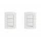 Kit C/2 - Conjunto Peesa Alfa 1507A 3 interruptores Simpl...