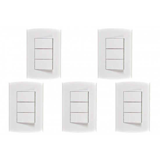 Kit C/5 - Conjunto Peesa Alfa 1507B 3 interruptores Paral... Kit C/5 - Conjunto Peesa Alfa 1507B 3 interruptores Paral...