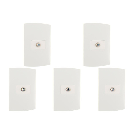Kit C/5 - Conjunto Peesa Alfa 1509 1Tomada P/Antena Branco