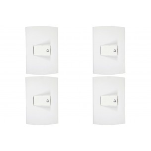 Kit C/4 - Conjunto Peesa Alfa 1512 1 Interruptor Camp.Branco