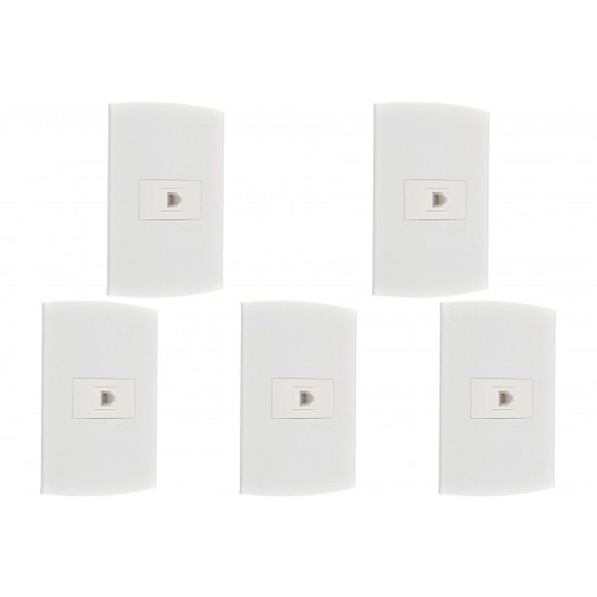 Kit C/5 - Conjunto Peesa Alfa 1516 Tomada  Tel Rj11(Jack)...